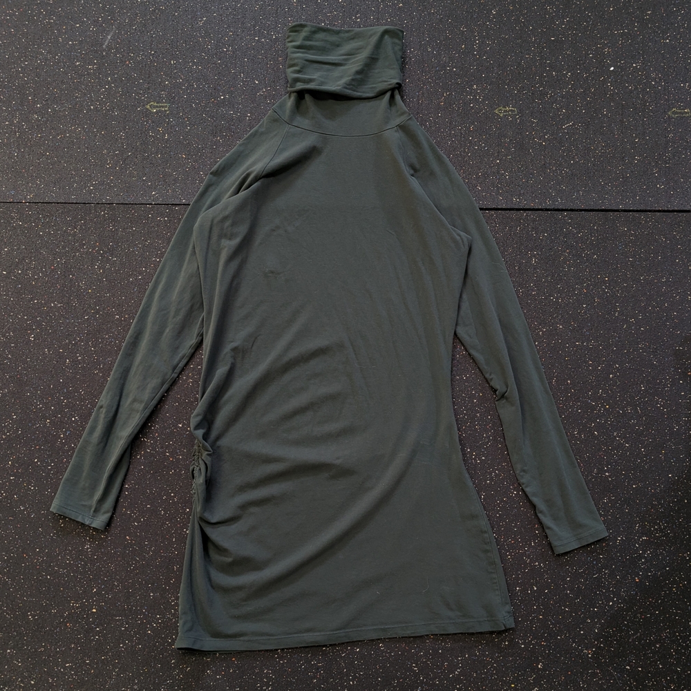 Peruvian Connection Pima Cotton Turtleneck Tunic Dress Womens Sz M Olive Green